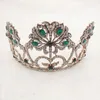 Vermelho e Verde Concurso Quinceanera Coroas De Casamento Para As Mulheres Que Bling Rhinestone Beading Jóia Do Cabelo Headpieces Nupcial + Brincos de Festa vestidos