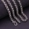 Vintage S925 Sterling Silver Chains Personality 925 Thai Silver O Chains Hip Hop Men Boys Necklace Gift 8mm 50cm/55cm/60cm/65cm