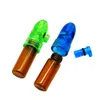 HONEYPUFF 3 Maten Acryl Cap Glasfles Pillenhoes Snuff Snurter Dispenser Bullet Raket Snirt Glas Pil Box Fial met Clear Bottoms