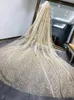 Shining Luxury Champagne Gold Wedding Veils 3M Long Cathedral Length Bridal Veil For Women Hair Accessories