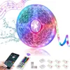 5050 RGB WiFiコントローラLEDストリップライト、5Mネオンフレキシブルテープリボンストリップ、44キーRFリモコン、ブルートゥースミュージックコントロール、アメリカ株