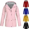 Moda Donna Impermeabile Lungo con cappuccio Abbigliamento antipioggia Protezione solare Impermeabile Trench esterno Giacca da trekking Cappotto antipioggia #g3