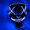 Maschera di Halloween Maschera LED Light Up Maschere per feste Neon Maska Cosplay Mascara Horror Mascarillas Glow In Dark Masque EEA321-2