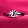 Classic Designer Six Claw Silver Color Ring Austria Crystal diamond Wedding Ring for Bridal Christmas Gift for Women Jewelry Engagement Ring