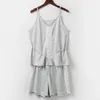 Women Pajama Set Cotton Sleeveless Lace Sleepwear Set Pyjama Femme Pijama Sexy Nightgown Women Pajamas Sleepwear