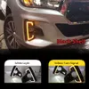 1ペア12VイエローシグナルスタイルDRLリレー防水ABSケースカーLED昼間運転ランニングライトToyota Hilux Revo Rocco 2018 2019