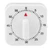 Timer meccanico da 60 minuti Timer di conteggio promemoria quadrato bianco per cucina