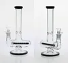 Black Cool Glass Bongs Water Pipes With Inline Perclator Smoking Hookahs With Logo Bowl Joint Size 18.8mm Newest Recycle Oil Rigs bongs