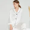 19mome Langarm-Pyjama-Set aus Satin, Maulbeerseide, weich, bequem, natürlicher Stoff, Schlafkleid, Nachtwäsche, Pyjama
