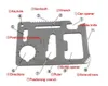 병 오프너 11 in 1 카드 나이프 스테인리스 스틸 다중 기능 비상 생존 카드 포켓 나이프 캠프 캠프 무료