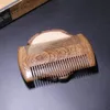 Naturliga Sandalwood Pocket Beard Hair Combs för män - Handgjord naturlig träkamm med tät och glesa tand