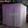 2.4x2.4x2.4m H Inflatable Event Photo Booth LED Selfie Cube Tent with Coloful Lights and Remote Controls For Decoration Or Party