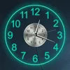 Modern Acrylic Wall Clock With LED Backlight Bedroom Bedside Night Lamp Wall Clock Glow In Dark Multi Colors LED Lighting Decor Y200407