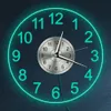 Modern Acrylic Wall Clock With LED Backlight Bedroom Bedside Night Lamp Wall Clock Glow In Dark Multi Colors LED Lighting Decor Y200407