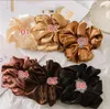 Kvinnor SatInvelvet Scrunchie Stretch Ponytail Holders Elastic Hairbands Solid Color Ladies Hair Ropes Hair Ties Accessories2891288