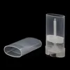 1200pcs / lot 15ml 15g portable bricolage en plastique vide tubes de baume à lèvres ovales contenants de déodorant clair blanc rouge à lèvres mode cool tubes à lèvres