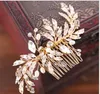 2019 Hair Comb, Guld Rhinestone, Bröllopsklänning, Tillbehör, Kam, Hårtillbehör, Bröllopsmycken