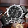 Goldenhour Leuminous Leather Mens Watch Watch Reloj Hombre Sport Militar