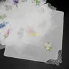 500pcs intage Cotton Handkerchief Girl Napkin Embroidered Women Napkin Embroidered Butterfly Lace Flower Handkerchief