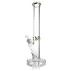 9mm straight tube bong water bong super thick glass water pipe Stable Circular Foot 16'' Old School Glass Bong Waterpipe Straight Tube