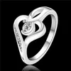 Cadeau de noël coeur bague plaquée argent Sterling 925 plaque d'argent nouveau design bagues pour dame R153252r