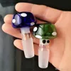 POUR PUNKT Mushroom Bubble Bongs Tillbehör, Unik oljebrännare Glas Bongs Rör Vattenrör Glasrör Olje Rigg rökning med dropper