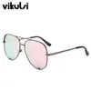 العلامة التجارية الفاخرة النظارات الشمسية النسائية المتضخم الطيار النظارات الشمسية للنساء ظلال جديدة Lunettes فام UV400