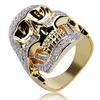 Hip Hop Gouden Sieraden Iced Out Schedel Ringen voor Mannen Nieuwe Collectie Diamond heren Hoge Kwaliteit Bling Rings338y