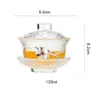 Flower Glass Gaiwan Heat-resistant Tea Tureen Teapot for Puer Gaiwan Cup of Tea Delicate Gift Tea Cups