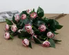 Fake Snowflake Camellia Flower Branch (5 heads/piece) 23.62" Simulation Tea Rose Real Touch Leaf for Wedding Home Decorative Artificial Flowers