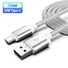 USB Laddare Kabel Typec Android Micro USB Laddningskabel 2.4a för Samsung Galaxy S9 3M 2M 1M Nylon för IP