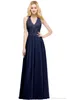 Newest Lace Chiffon Evening Elegant Sleeveless A Line V Neck Sequins Beaded Top Prom Gowns Bridesmaids Dress Cps912