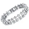 New trendy fashion luxury designer rock locomotive link chain stainless steel men bracelet 21.5cm 4 colors