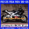 Aprilia RSV125R RS 125 RSV125R RS 125 RS125 99 00 01 02 03 04 05 318Hm.34 RS125R RSV125 RSV125 2002 2005ホワイトゴールドフェアリング