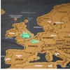 Figuriner Deluxe Erase Black World Map Personlig reseskrapa för rum Heminredning Väggdekaler