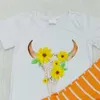 2020 Girls Set Set Cow Print T -shirt Top Bell Bottom Outfits Spring Summer Toddler Girls Boutique Kleding Outfits Nieuw ontwerp1034879