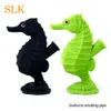 5 inch seahorse shape smoking pipe mini silicone bong oil burner dry herb Pipes Portable Glass water Pipe Dab Rig hookah