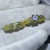 Choucong Handgemaakte Cross Lovers Engagement Wedding Band Ring Diamond CZ 24KT Geel Gold Gevuld Ringen voor Dames Mannen Sieraden