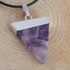 10 Pcs Triangle Shape Tiger Eye Stone Pendant Amethyst Crystal for Gift Silver Plated Fashion Jewelr6330294