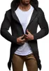 Designerkläder Mens Solid Color Sweater Cardigan Casual Långärmad Hooded Long Knitting Coat Nya Mens