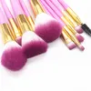 10 pennelli rosa Sakura per trucco in polvere, pennello per fondotinta, ombretto, sfumatura viso, fard, set di pennelli per trucco