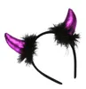 Adult Children Halloween Devil Headband Cosplay Costume Fancy Party Glitter Demon Horn Fluffy Plush Hair Hoop Xmas Party Prop GB1125