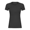 T-shirt sportiva da donna a maniche corte senza cuciture per yoga, vestibilità slim, leggera, ad asciugatura rapida, fitness, elastica, palestra, felpe sottili, traspirante, traspirante VELAFEEL