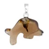 Natural gemstone pendant set 12 mixed color rhinoceros shape agate pendant wholesale