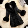 2018 winter Faux fur coat women Korean  fur collar Warm coat  hair cuffs jacket High-end fashion Plus size long