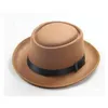 Unisex women men imitation wool hat fedora Felt Pork Pie Crushable winter Hat Dance panama Hat3188403