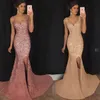 robe de soriee New GoldPink Sequined Evening Dresses 2020 Mermaid VNeck Elegant Women Formal Party Long Dresses Abendkleider Che2745752