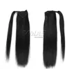 European Hair 100g 12 to 26 inch Natural Color Double Drawn Clip In Straight Horsetail Magic Wrap Ponytail 100% unprocessed Virgin Human Hair Extensions