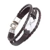 Pulseiras de envoltórios multicamadas para homens mulheres infinito número de prata oito preto marrom Genuine vaca couro trançou charme fashion jóias