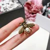 Fashion Fashion Copper Gilded Vintage Insect Beetle Bee Pearl Ring para Woman227W